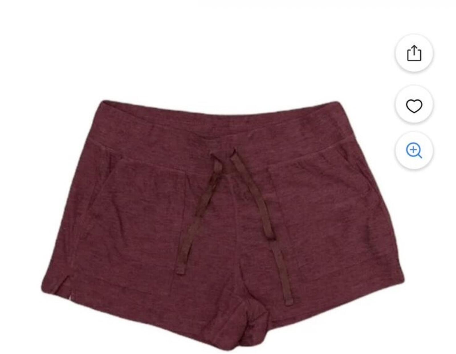 90 Degree Women's Super Soft Drawstring Lounge Shorts with Pockets - Merlot