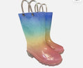 Member's Mark Girl's Waterproof Light Up Pull-On Rainbow Rain Boots 7/8