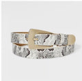 Elongated Buckle with Harness Belt - Gold/Cream/Black XS