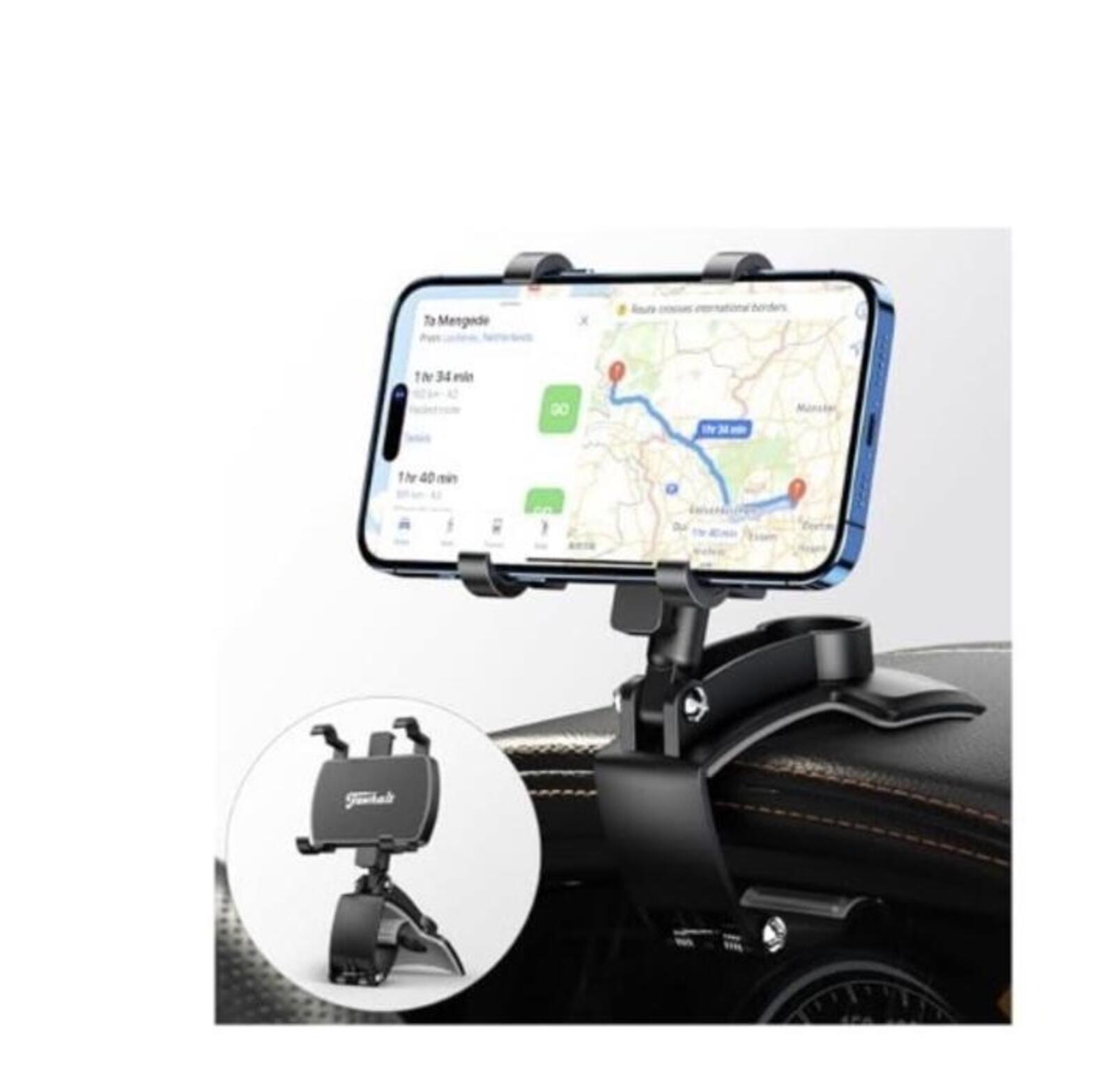 Jawhalt Car Phone Holder Dashboard Cell Phone Mount 360 Degree Rotation Clip