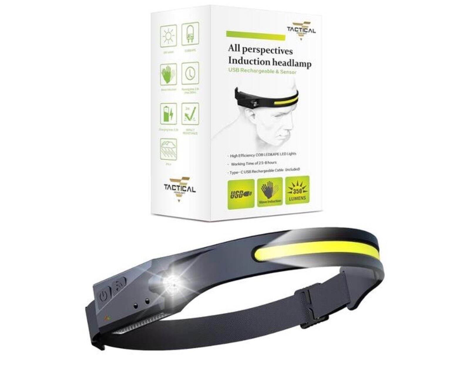 FREEZETRIM Tactical Headlight Rechargeable 230° Wide Beam LED Headlamp with