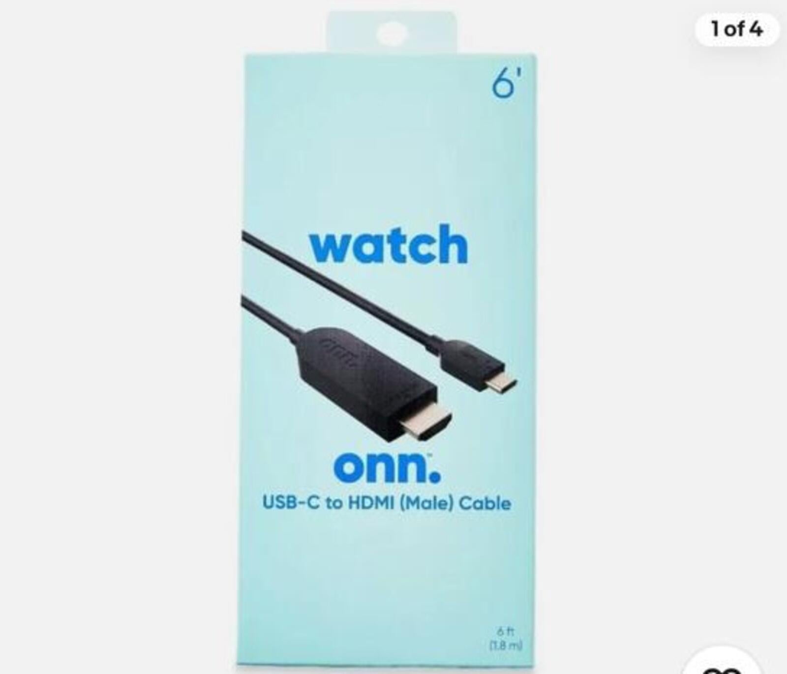 onn. 6' USB-C to HDMI (Male) Cable
