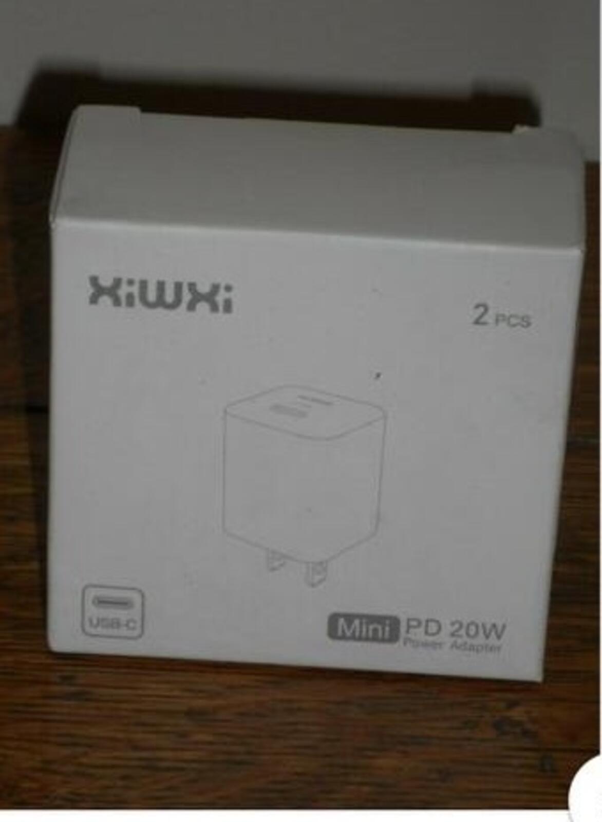 Xiwi USB-C Charger 2 Pack Mini PD 20 Watt Input 100-240v 50/60Hz
